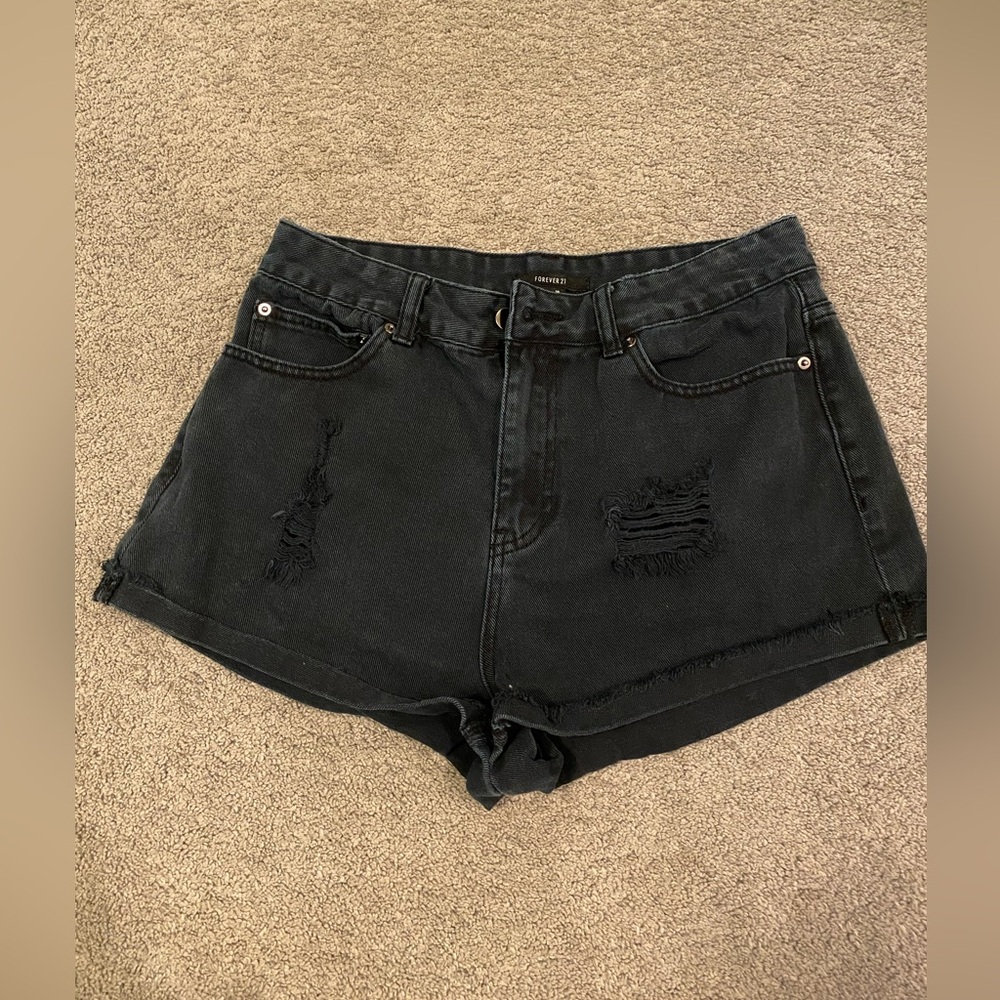 Black Denim Shorts
